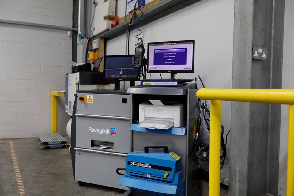 Ravaglioli diagnostics and alignment console in the PLA workshop